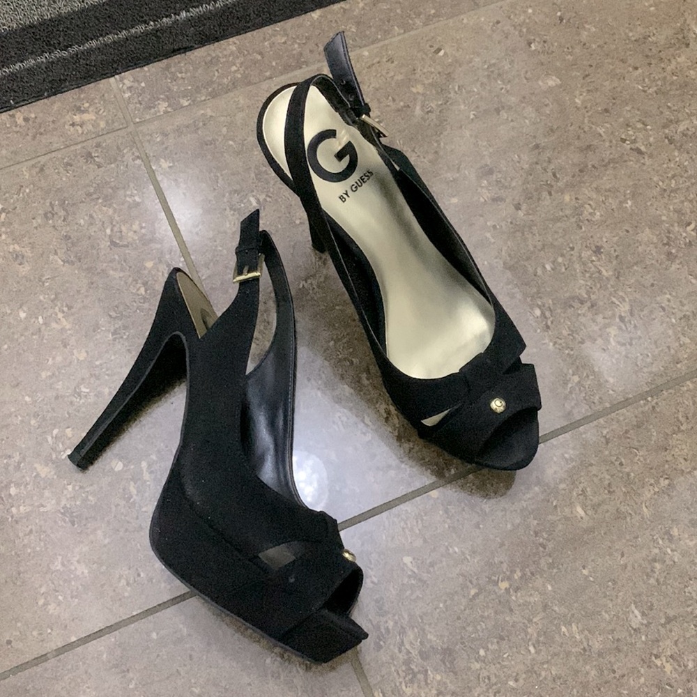 G by Guess Black Strappy Heels